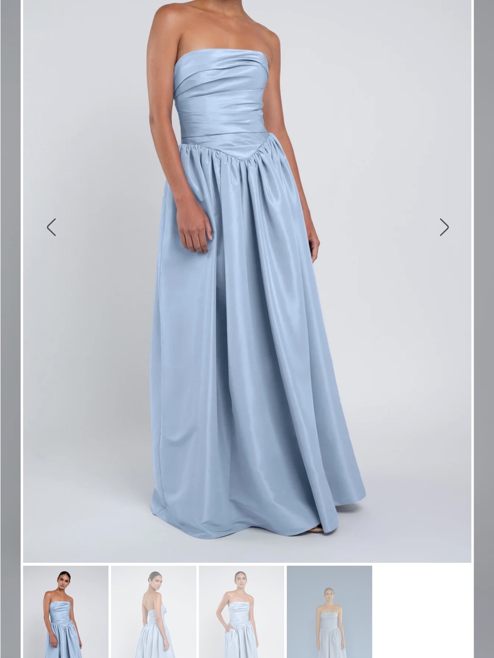 Jenny Yoo Strapless Taffeta Basque Waist Gown